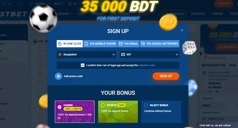 Registration at MostBet